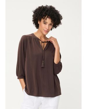 Olsen Solid Tunic T-shirt - Brown
