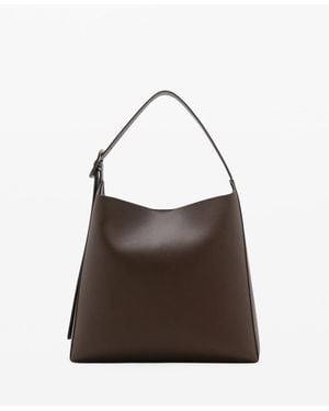 Mango Buckle Shopper Bag - Brown