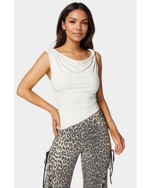 Bebe Drape Knit Top - White