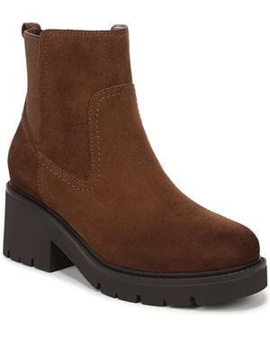 Naturalizer Juni Lug Sole Block Heel Chelsea Boots - Brown