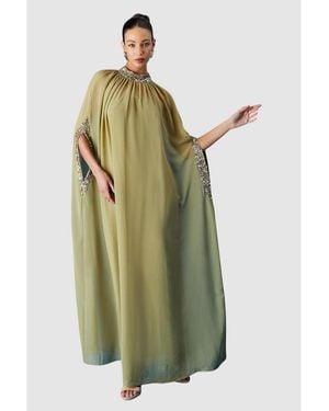 Coast Muse Chiffon Cape Dress - Green