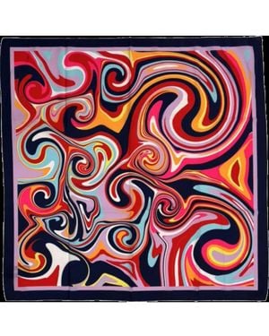 Steve Madden Swirl Away Crepe Satin Square Scarf - Red
