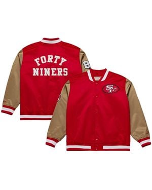 Mitchell & Ness Mitchell Ness Scarlet/gold San Francisco 49ers 80th Anniversary Heavyweight Satin Full-snap Jacket - Red