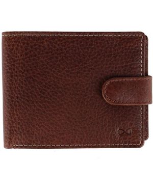 Trafalgar Parker Pebbled Leather Bi-fold Wallet - Brown