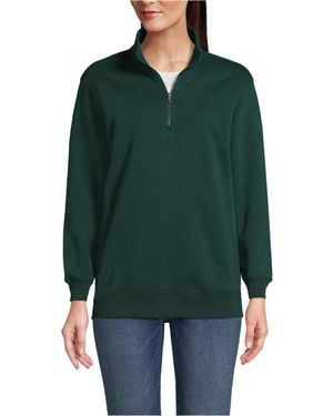 Lands' End Quarter Zip Sweatshirt - Green