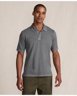 Lands' End Short Sleeve Sun Faded Super T Polo - Gray