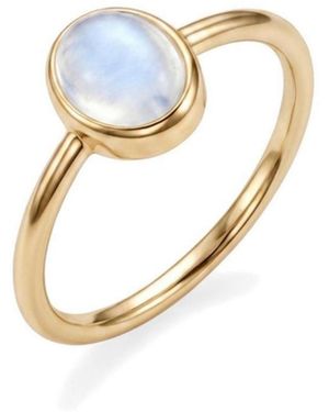 Adornia Fine 14k Plated Oval Moonstone Ring - White