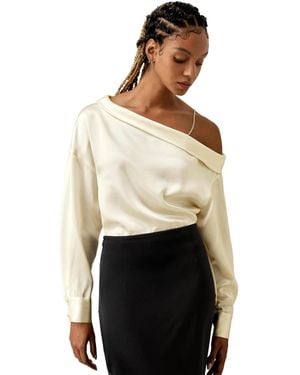 LILYSILK Silk Chic One-shoulder Top - White