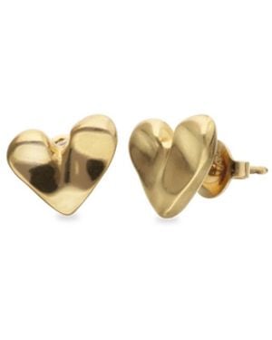 Uno De 50 18k Plated Heart Shaped Earrings - White