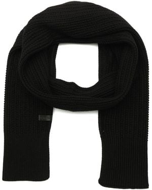 Calvin Klein Links Ribbed Knit Scarf - Black