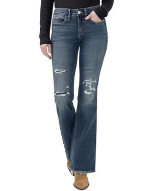 Silver Jeans Co. Suki Distressed Mid-rise Bootcut Jeans - Blue