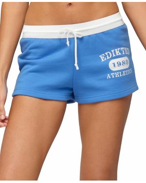 Edikted Athlete Contrast Micro Shorts - Blue