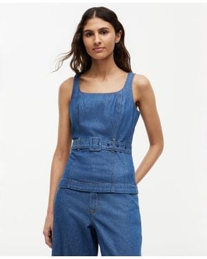 Tommy Hilfiger Belted Sleeveless Top - Blue
