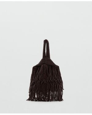 Mango Beaded Handbag - White