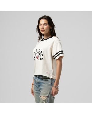Mitchell & Ness Georgia Bulldogs Cropped Ringer T-shirt - White