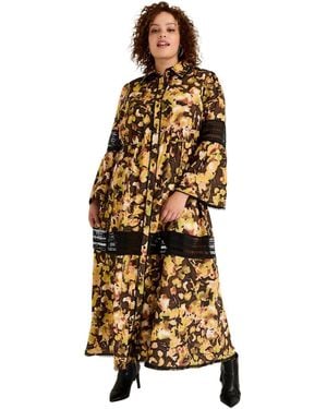June + Vie June + Vie June + Vie Lace-panelled Midi Shirt Dress - Metallic