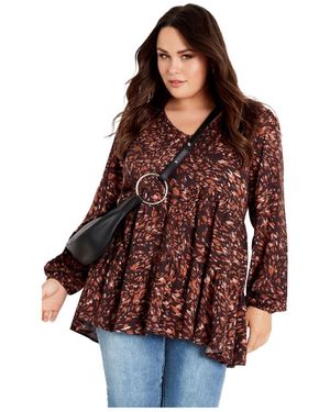 Avenue Plus Size Remi Tunic - Brown