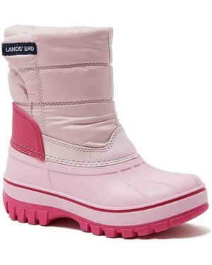 Lands' End Big Girls Frost Insulated Waterproof Snow Boots - Pink