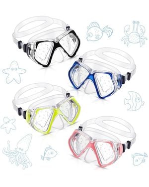 Gnuadz 4pc Diving Mask Tempered Glass Snorkel Gear - White