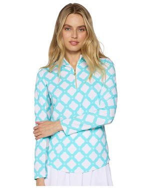 G Lifestyle Clothing G Lifestyle Long Sleeve Mock Neck Top - Blue