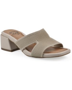 White Mountain Milled Round Toe Dress Sandals - Brown