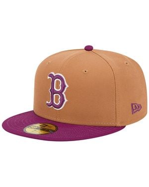 KTZ Brown/purple Boston Red Sox Two-tone Color Pack 59fifty Fitted Hat