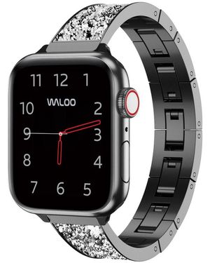 Waloo Diamond Studded Bracelet Replacement Band For Apple Watch - Black