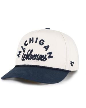 '47 Cream/navy Michigan Wolverines Rope Script Hitch Adjustable Hat - Blue