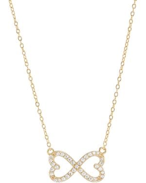 Macy's Cubic Zirconia Infinity Heart Pendant Necklace (3/4 Ct. T.w. - Metallic