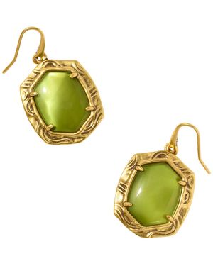 Kendra Scott Tiger Eye Striped Daphne Drop Earrings - Green