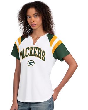 Starter White Green Bay Packers Game On Notch Neck T-shirt