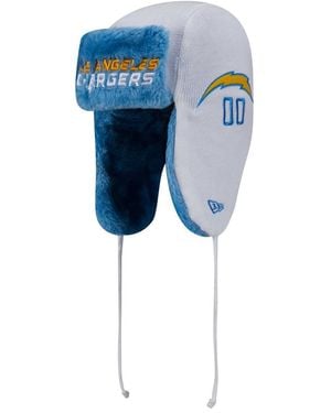 KTZ Los Angeles Chargers Helmet Head Trapper Knit Hat - Blue
