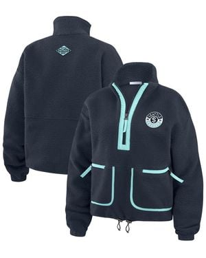 WEAR by Erin Andrews Deep Sea Blue Seattle Kraken Polar Fleece Half-zip Jacket