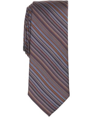BarIII Striped Skinny Tie - Purple
