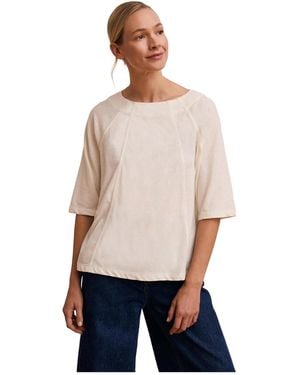 Celtic & Co. Linen Blend Short Sleeve Swing Top - Natural