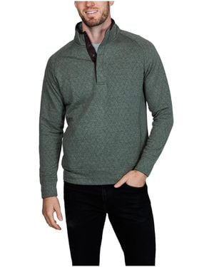 Tailorbyrd Hidden Snap Front Quilted Pullover - Green
