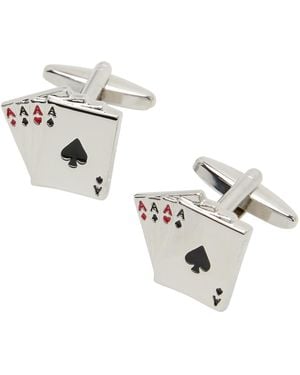 Perry Ellis Tone Poker Cufflinks - Metallic