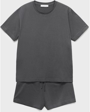 Mango 2-piece Cotton Short-sleeved Pajamas - Gray