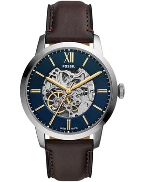 Fossil Automatic Townsman Leather Watch - Gray