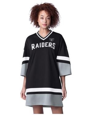 Starter Las Vegas Raiders Slap Shot 3/4 Sleeve Sneaker Dress - White