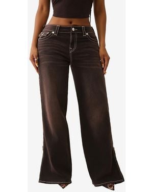 TRUE RELIGION Bobbi baggy Zipper Big T Flap Jeans - Black