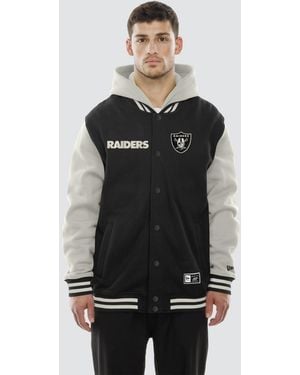 KTZ Black/gray Las Vegas Raiders Full-snap Fleece Hooded Jacket