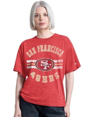 Starter San Francisco 49ers Jump Shot Distressed Tri-blend Boyfriend T-shirt - Red
