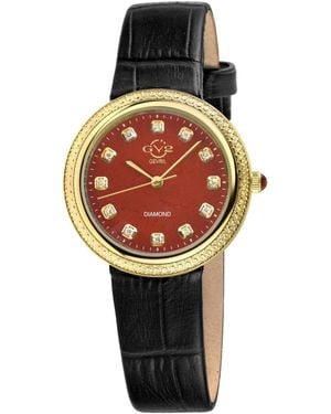Gevril Arezzo Swiss Quartz Diamond Hand Made Italian Leather Strap Watch - Metallic