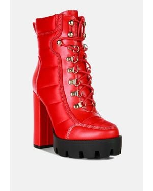 LONDON RAG Scotch Ankle Boots - Red