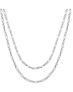 And Now This 15.25" And 17.5" + 2" Extender Or Two-tone Multi-chain Layered Necklace - Metallic