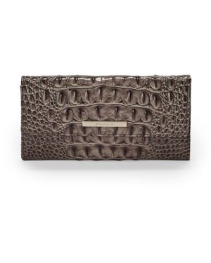 Brahmin Cordelia Embossed Leather Wallet - Gray