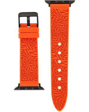 Steve Madden Orange Swirl Logo Silicone Strap Compatible With 38, 40, 41mm Apple Watch