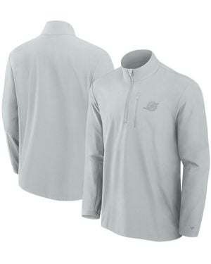 Fanatics Miami Dolphins Front Office Woven Quarter-zip Jacket - Gray