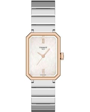 Tissot Rectangular Silver Stainless Steel Watch 21.8mm - Metallic